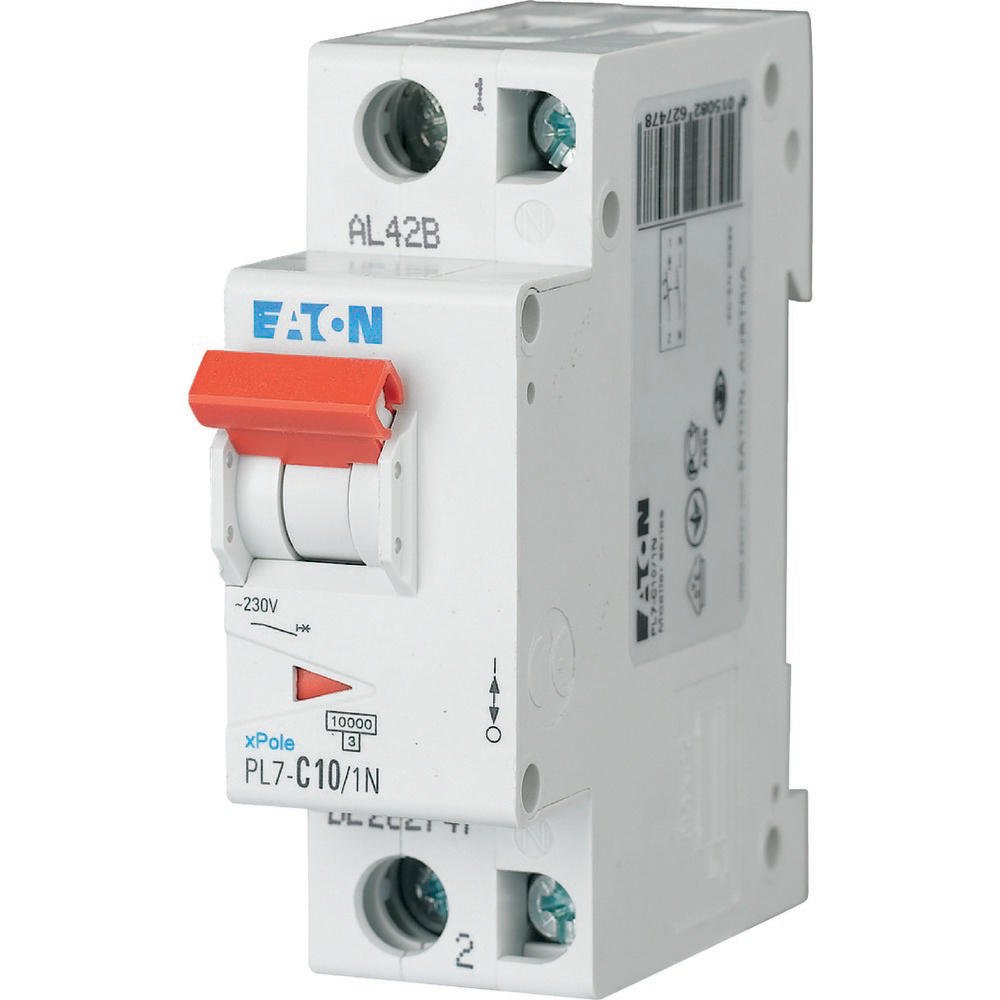 Siguranță Automată 1P+N 10A Eaton, Curba C