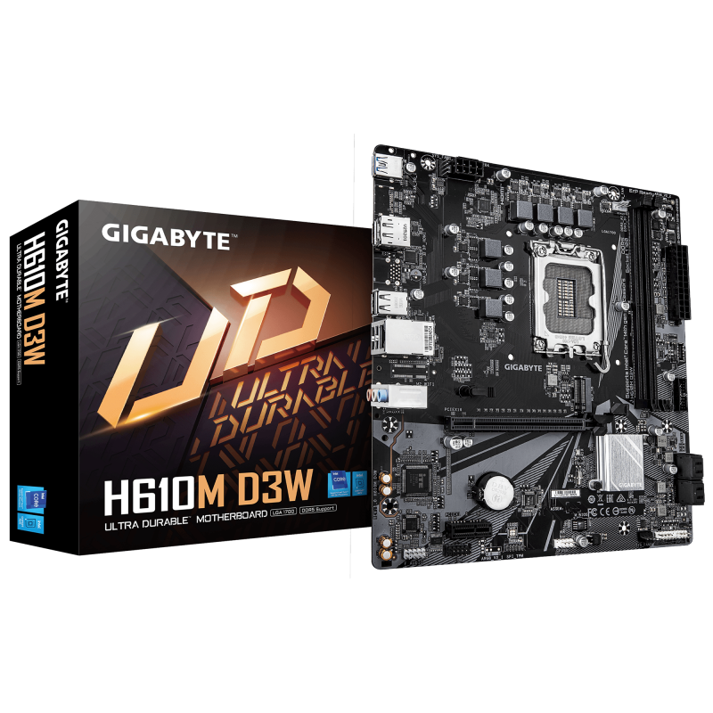Placă de bază GIGABYTE H610M D3W - Intel H610, DDR4
