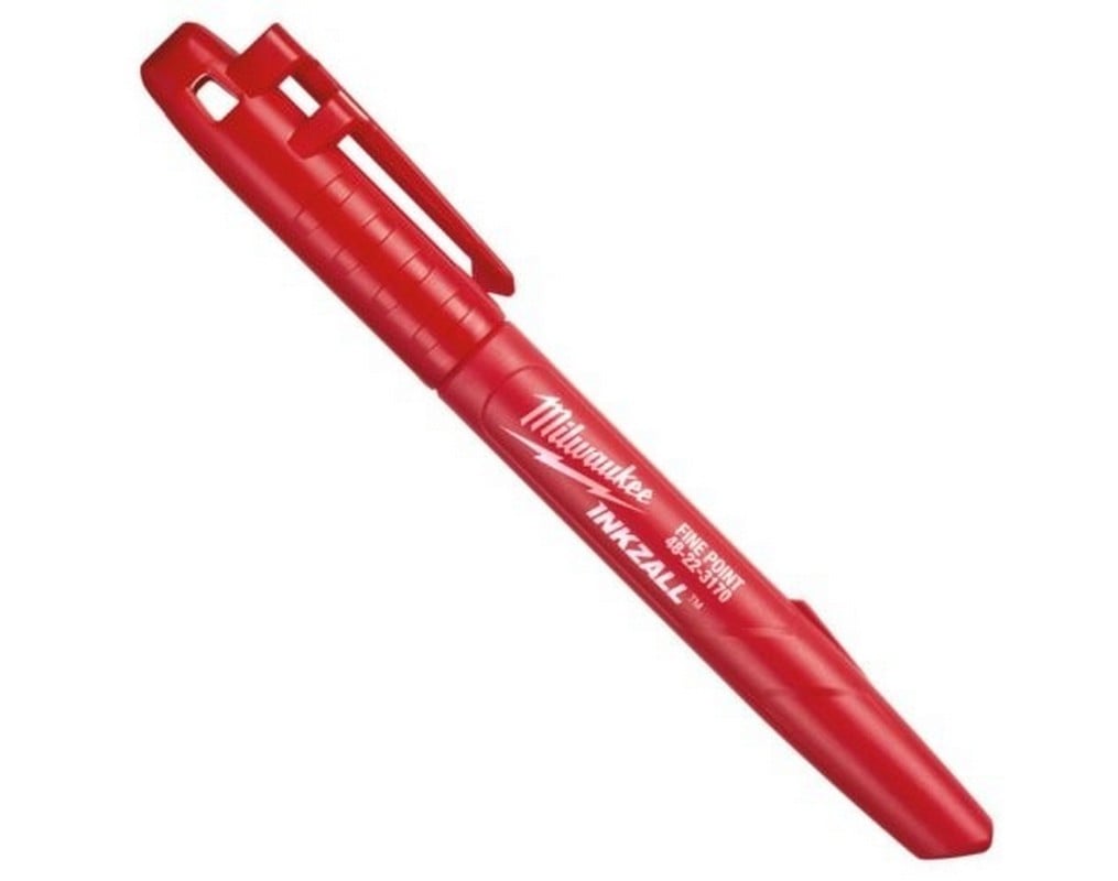 Marker INKZALL Milwaukee Rosu - Rezistent & Uscare Rapidă