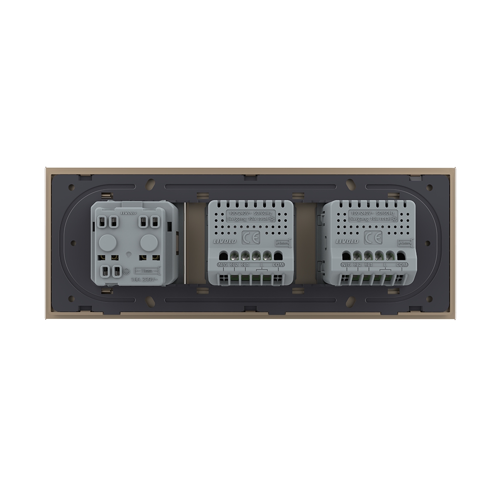 Intrerupator Dublu + Dublu + Priza LIVOLO, Sticla - imagine 12