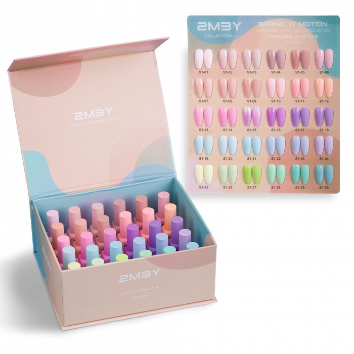 Nailshop Gel Lack Spring Pastel, set 30 x 13 ml, fără HEMA