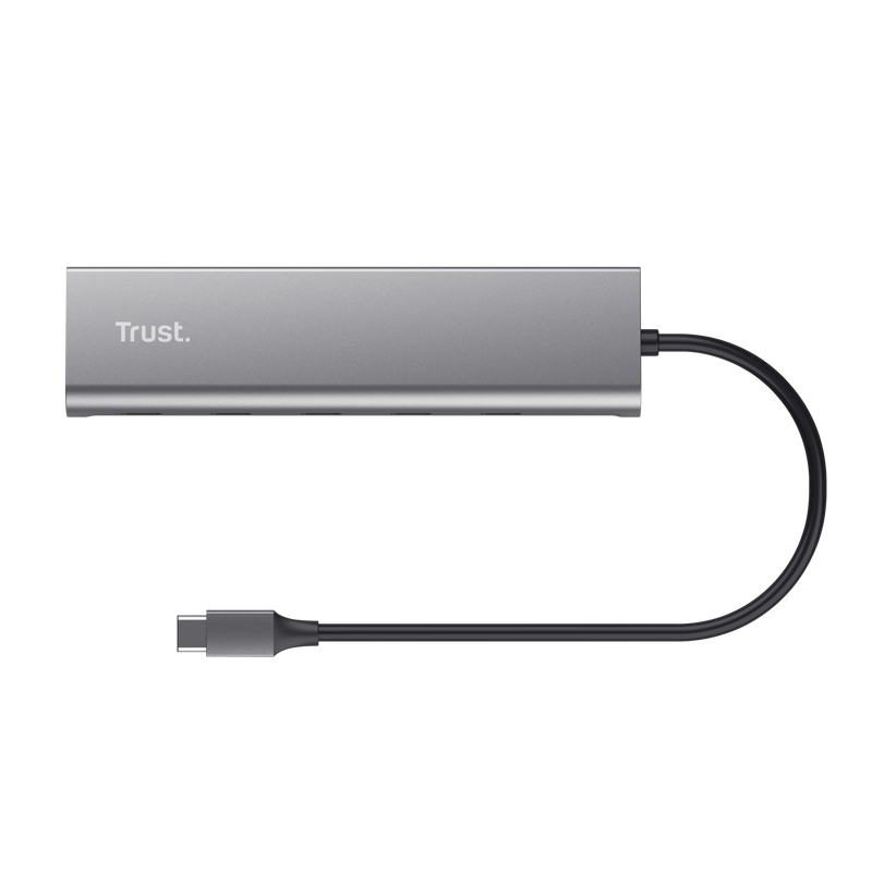 Hub USB-C Trust Halyx 5 Porturi 100W PD - Gri - imagine 3