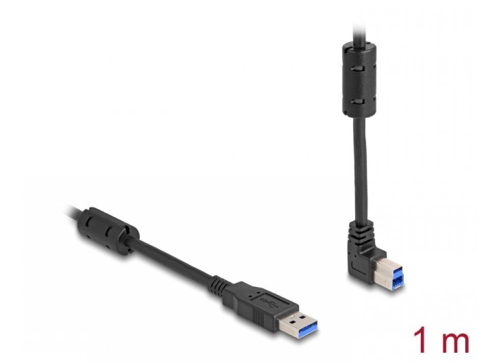 Cablu USB 3.0 Delock 1m, Unghi 90°, Aurit