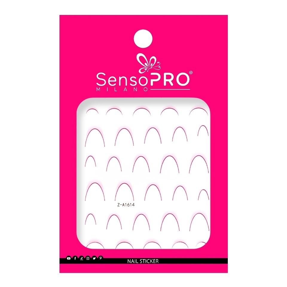 Abtibild Unghii French Ombre Fuchsia | SensoPRO Milano