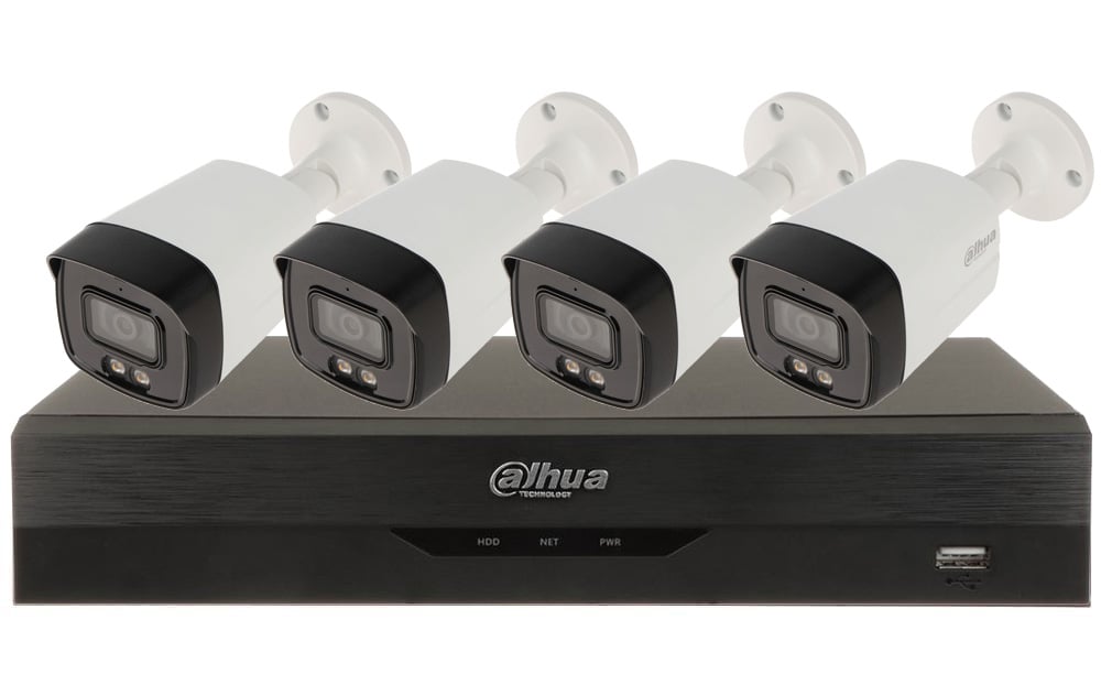 Sistem Supraveghere Dahua 4 Camere 5MP Full Color cu AI
