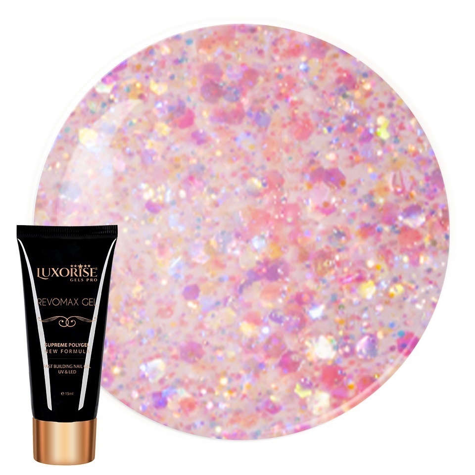 Polygel Luxorise Rose Diamond 15ml - Unghii Rezistente