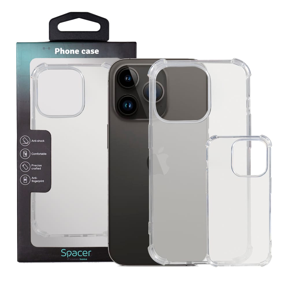 Husă Transparentă iPhone 14 Pro SPACER TPU Flexibilă - imagine 4