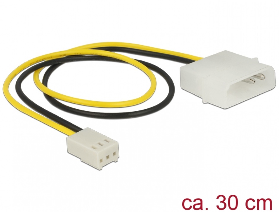 Cablu Delock Molex la Ventilator 3 Pini, 30cm