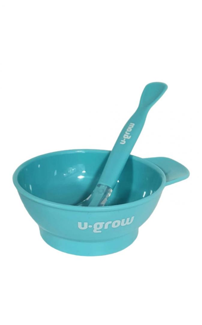 Bol U-GROW cu Capac și Linguriță - Set Hrănire Bebeluși