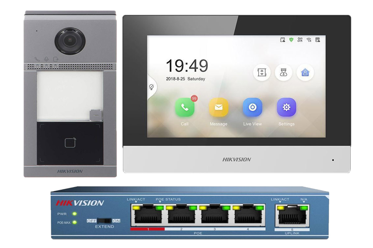 Kit Videointerfon IP Hikvision FULL HD