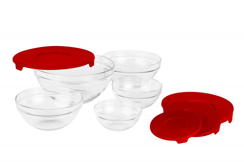 Set 12 Boluri Sticlă cu Capac Colorat VANORA HOME - imagine 3