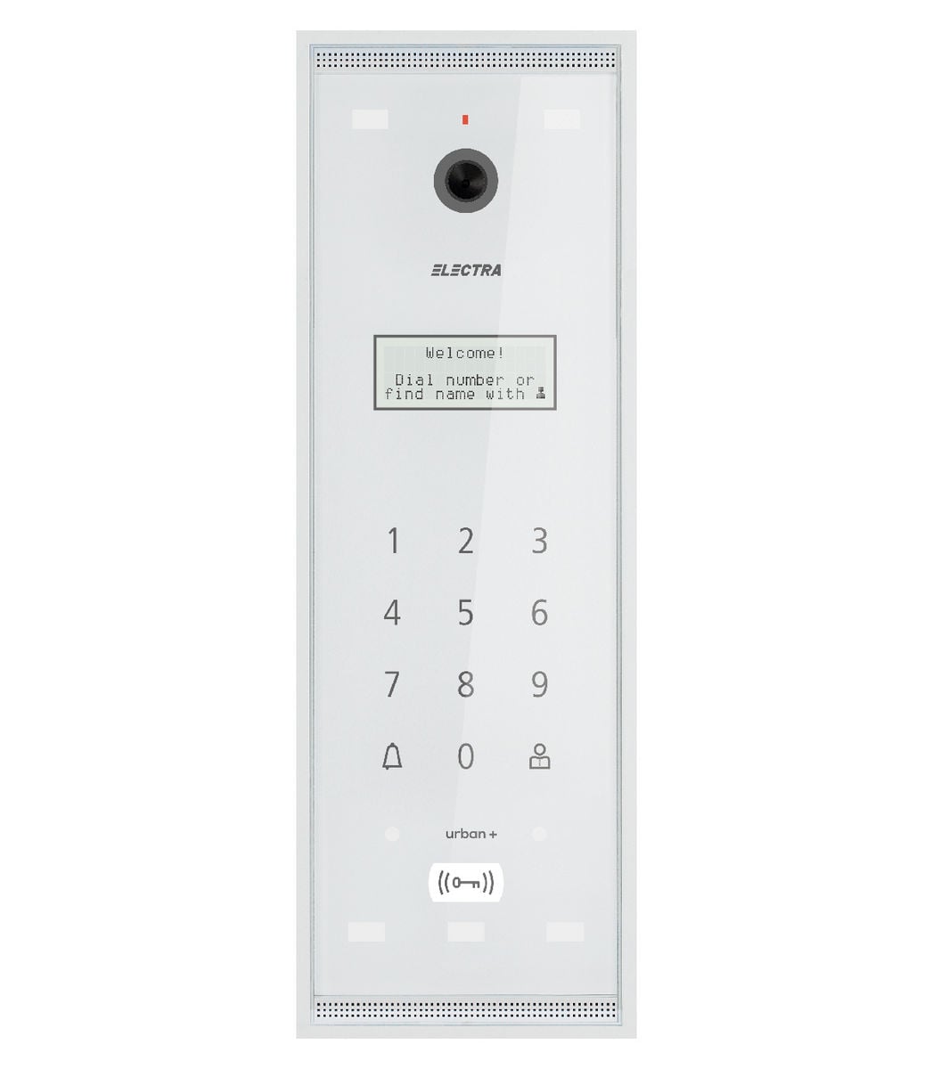 Videointerfon Electra 40 apartamente cu RFID - Alb