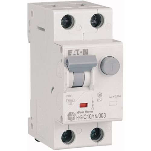Intrerupator Automat Diferential RCBO Eaton 195125 Moeller HNB-C10/1N/003, 10A, curba C, 1P+N, 30mA, 6 kA