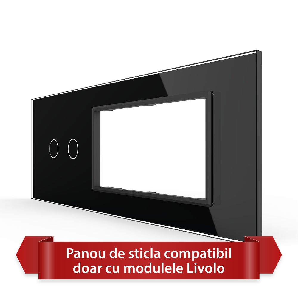 Panou Touch Livolo Sticlă Dublu + 2 Prize - imagine 5