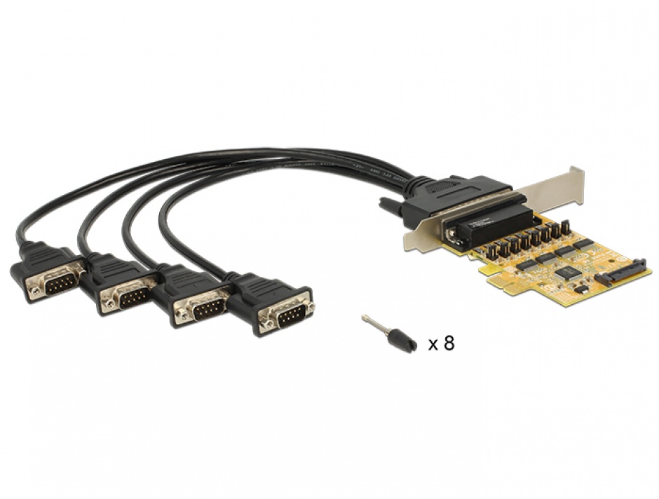 Delock 89447 PCIe, 4x Serial RS232, Low Profile