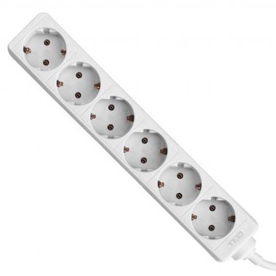 Prelungitor 5m 6 prize TED Electric, Alb