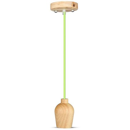 Pendul Tavan E27 Lemn Verde V-TAC