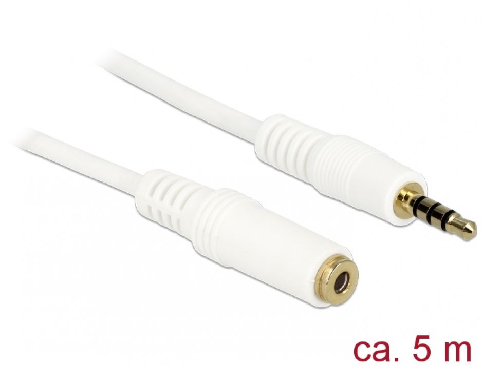 Cablu Prelungitor Audio Jack 3.5mm 4P 5m Delock