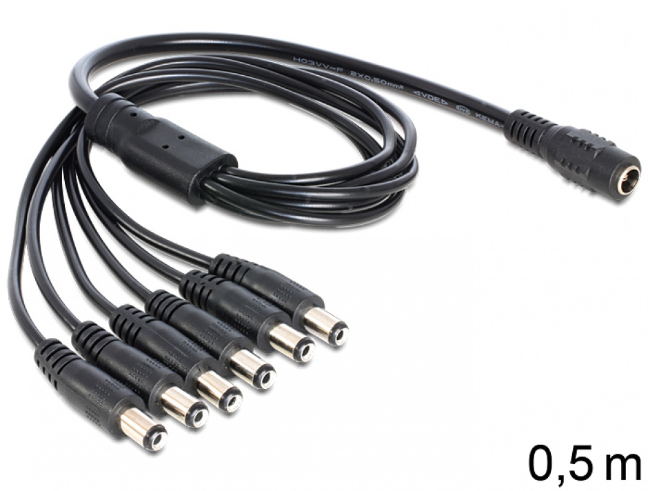 Cablu DC Splitter 1 la 6, Delock 5.5mm