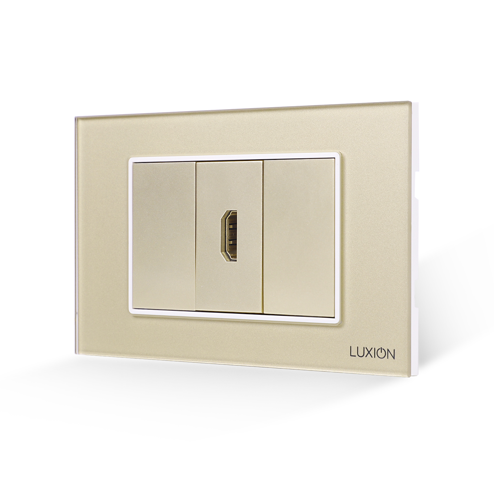 Priza HDMI cu 2 Taste False LUXION, Rama Sticla, IP44 - imagine 9