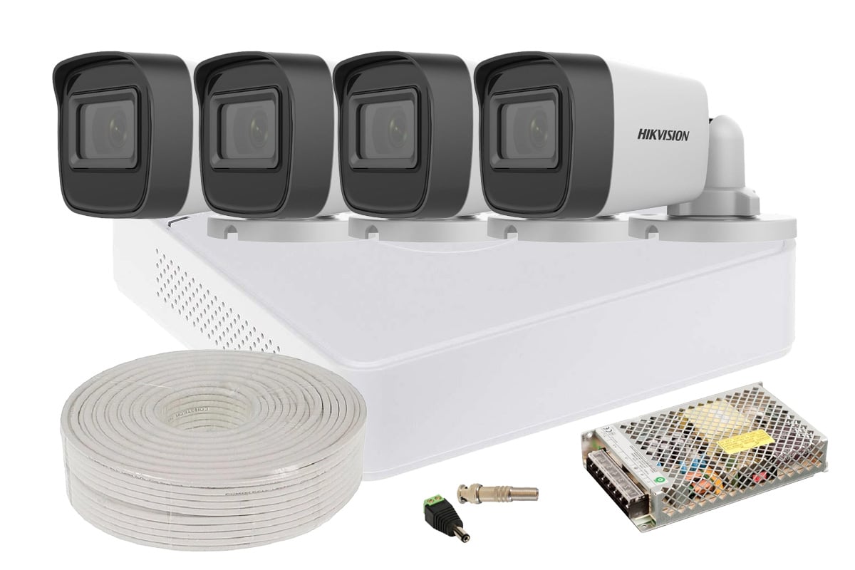 Kit supraveghere Hikvision 4 camere Full HD IR 30m