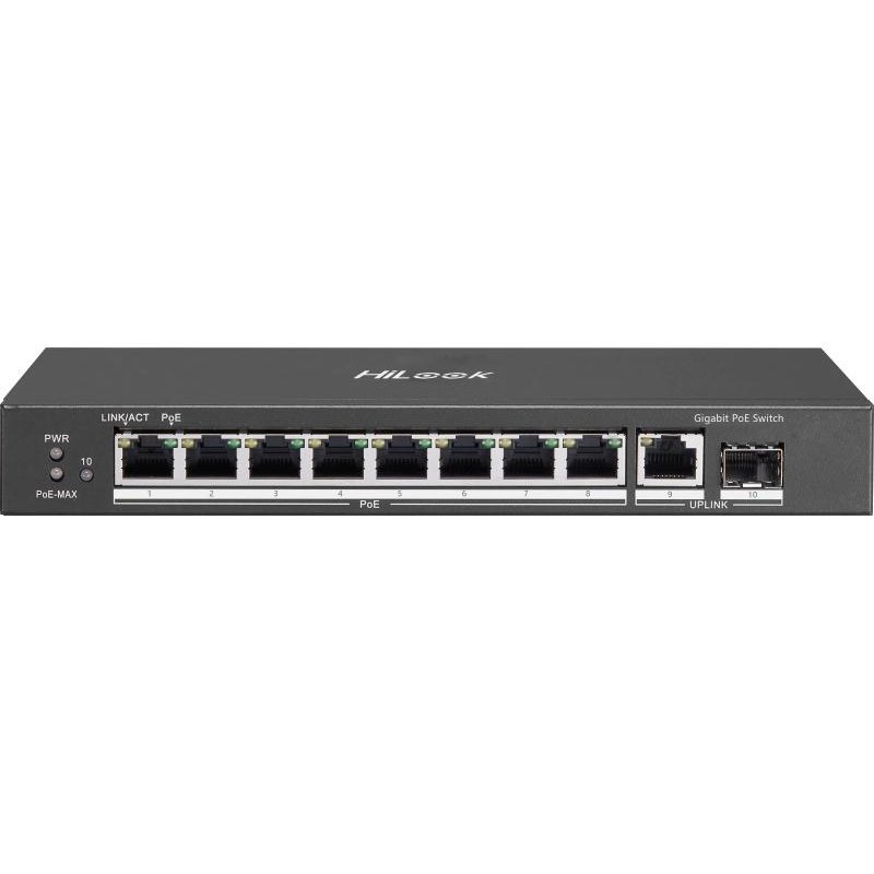 Switch Hikvision HiLook NS-0510P-58, 10 porturi, PoE+ 58W