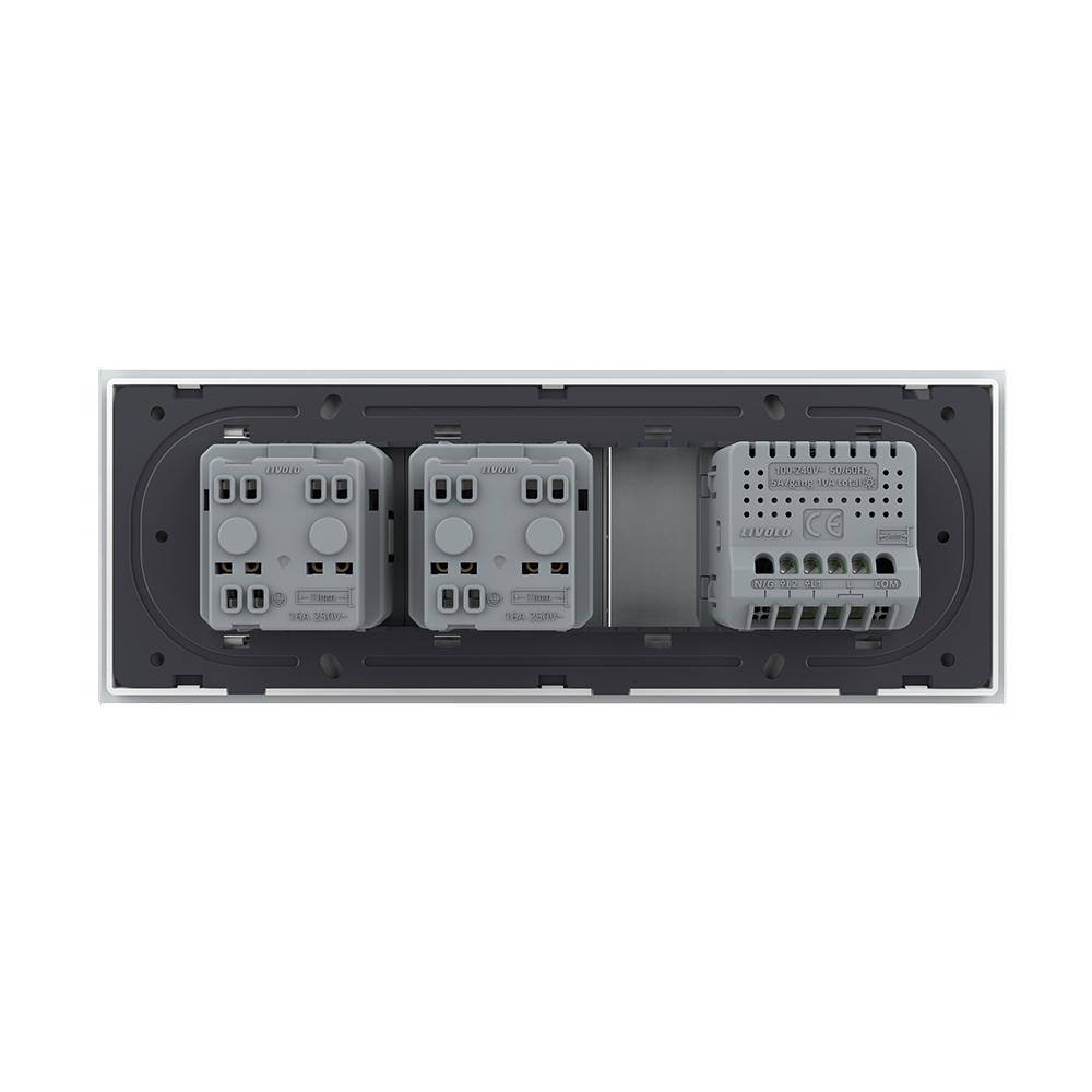 Intrerupator Dublu + 2 Prize LIVOLO, Sticla - imagine 4