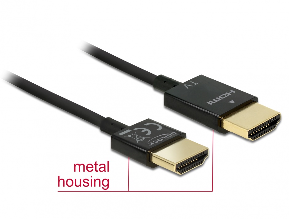 Cablu HDMI 4K Slim 3m Delock Premium