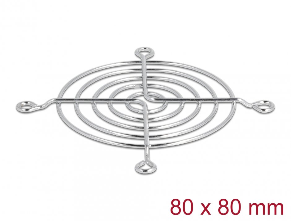 Grilă Ventilator 80x80 mm Delock 67306, Metal Argintiu