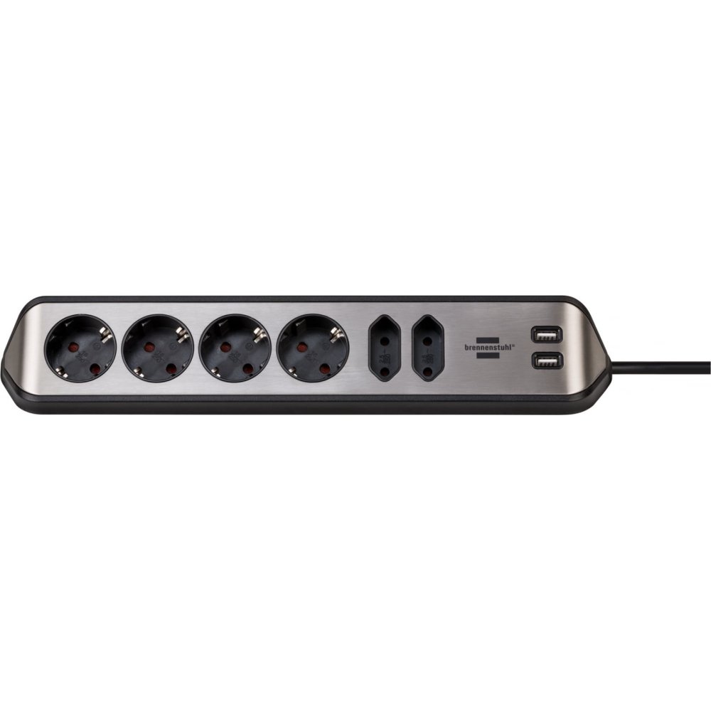 Prelungitor Brennenstuhl Estilo 6 prize 2 USB 2m colț