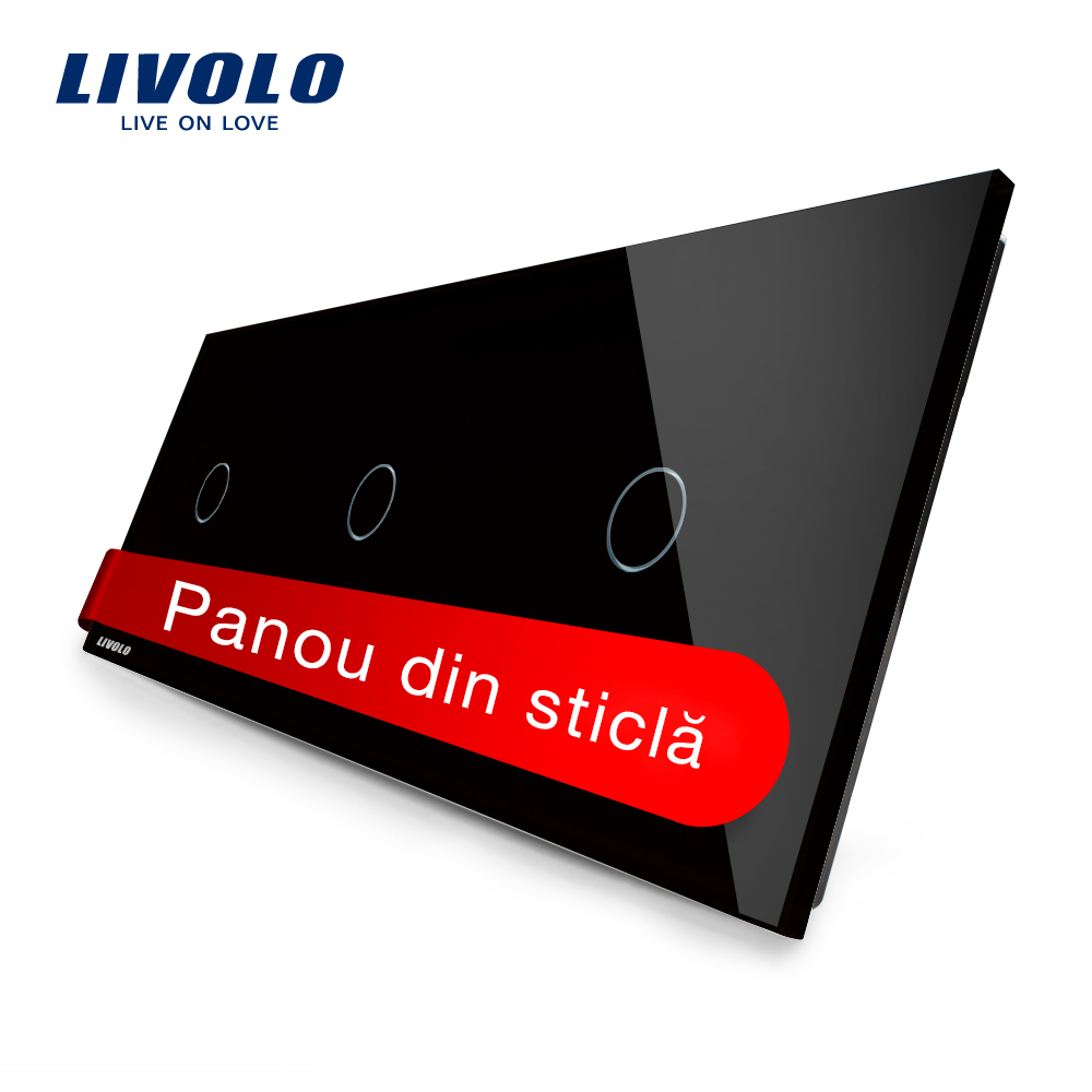 Panou Touch Livolo 3 Butoane Sticlă - imagine 5