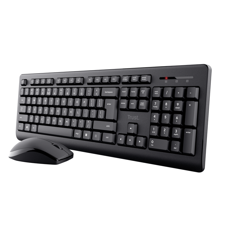Kit Wireless Trust Primo Negru - Tastatură și Mouse 1200 DPI
