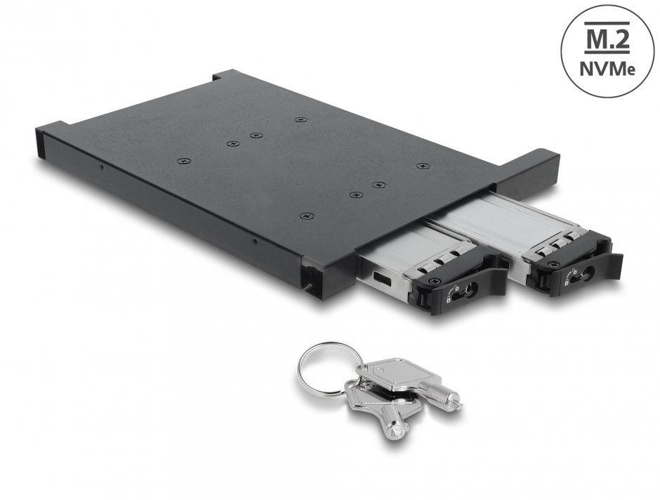 Rack mobil Delock 47138 pentru 2 x M.2 NVMe, bay 12.7 mm
