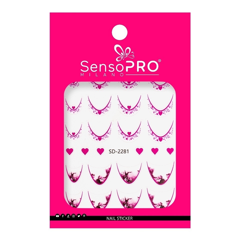 Abtibild Unghii SensoPRO Heart Charm - Nail Art Ușor