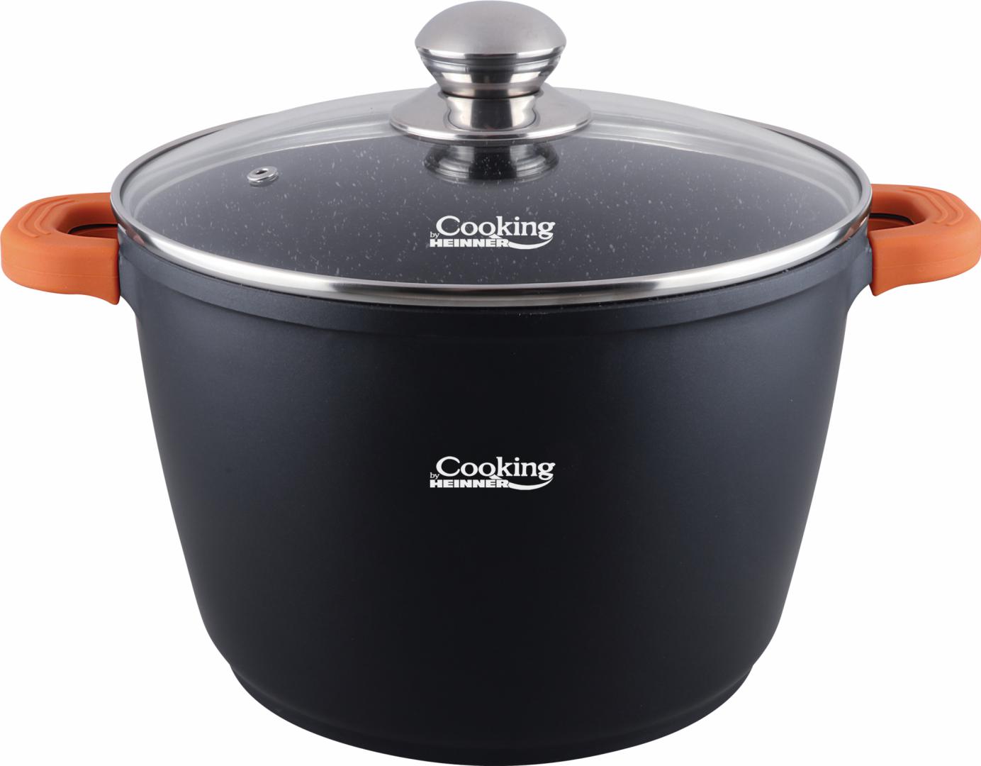 Oală Heinner Dark Line Aluminiu Turnat 6.3L - Capac Inclus - imagine 2