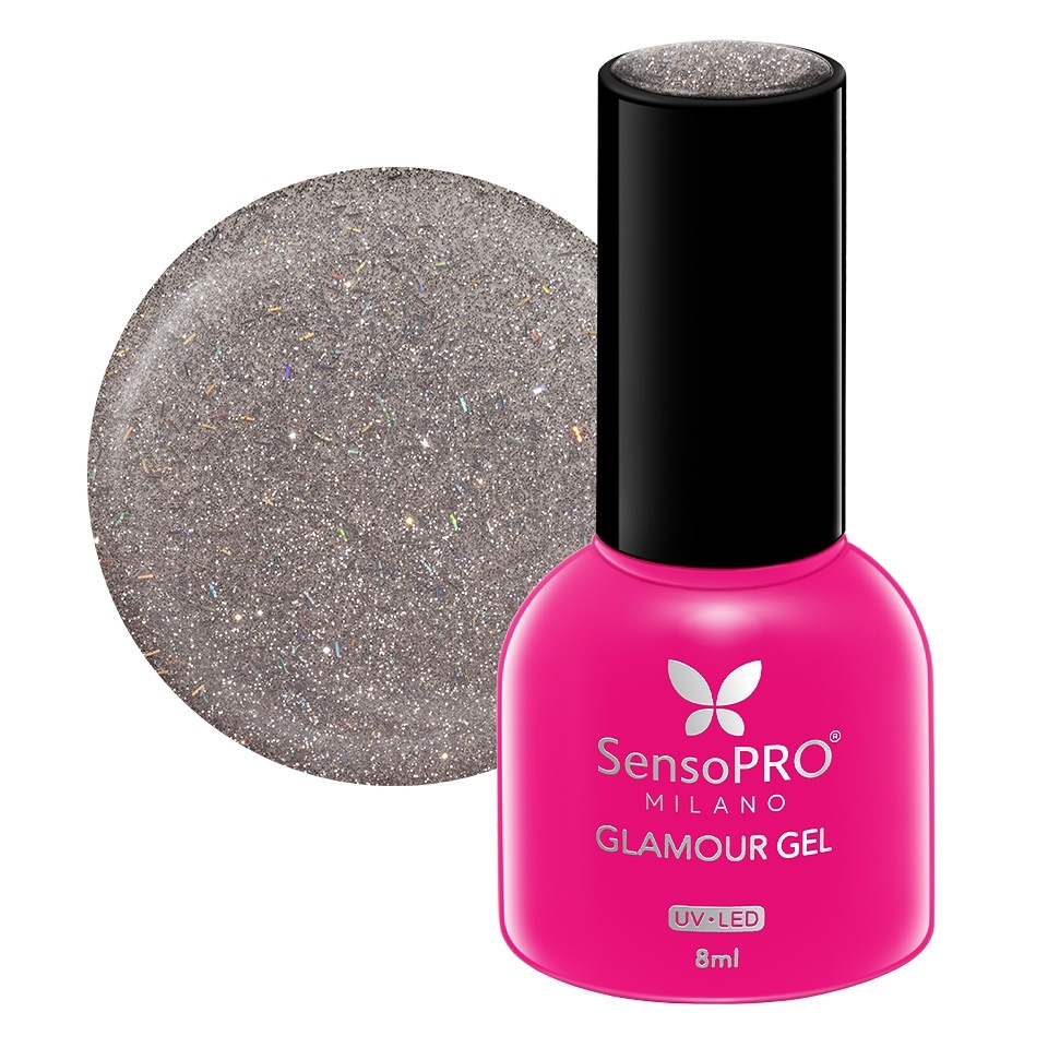 Oja Semipermanenta Glamour Gel SensoPRO Milano Platinum Dust 8ml