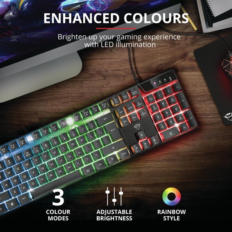 Tastatura Gaming Trust GXT 835 Azor RGB, Anti-Ghosting, Negru - imagine 7