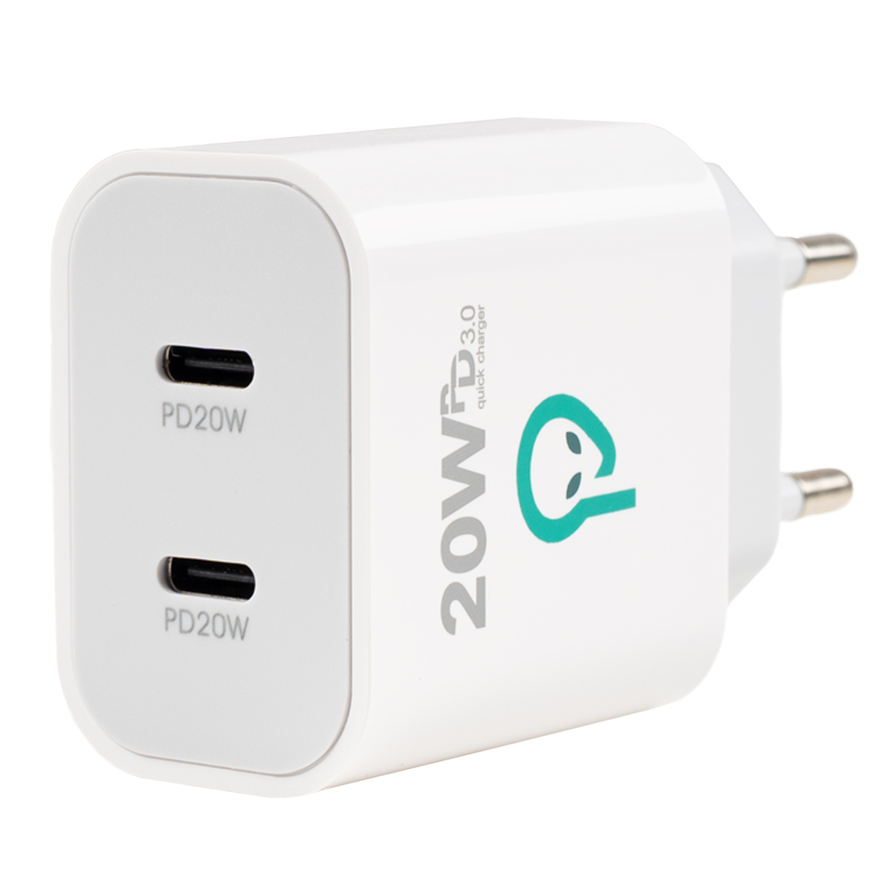 Alimentator SPACER 2x USB-C PD 20W - Încărcare Rapidă Duală - imagine 2