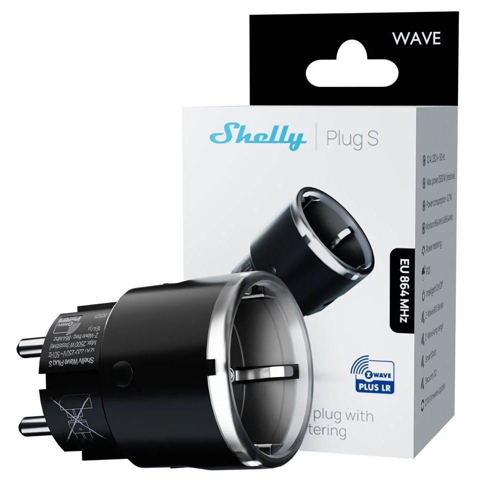 Shelly Wave Plug S Black LR | Priză Smart Z-Wave