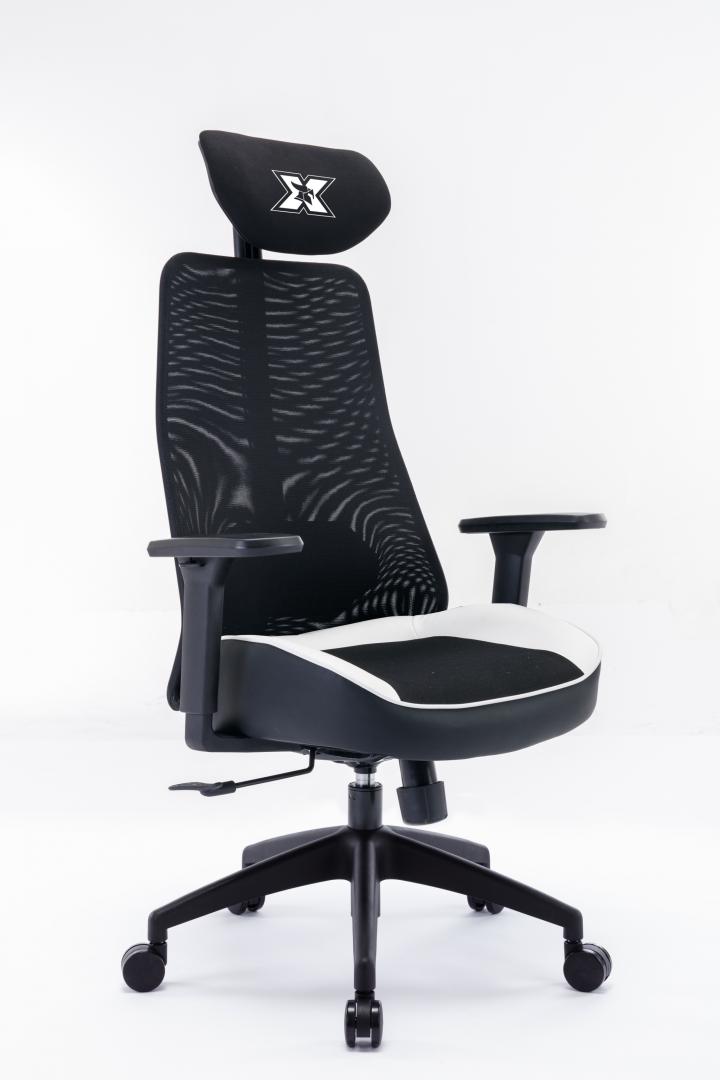 Scaun Gaming SERIOUX Kyrian Alb 150kg - Ergonomic Premium - imagine 2