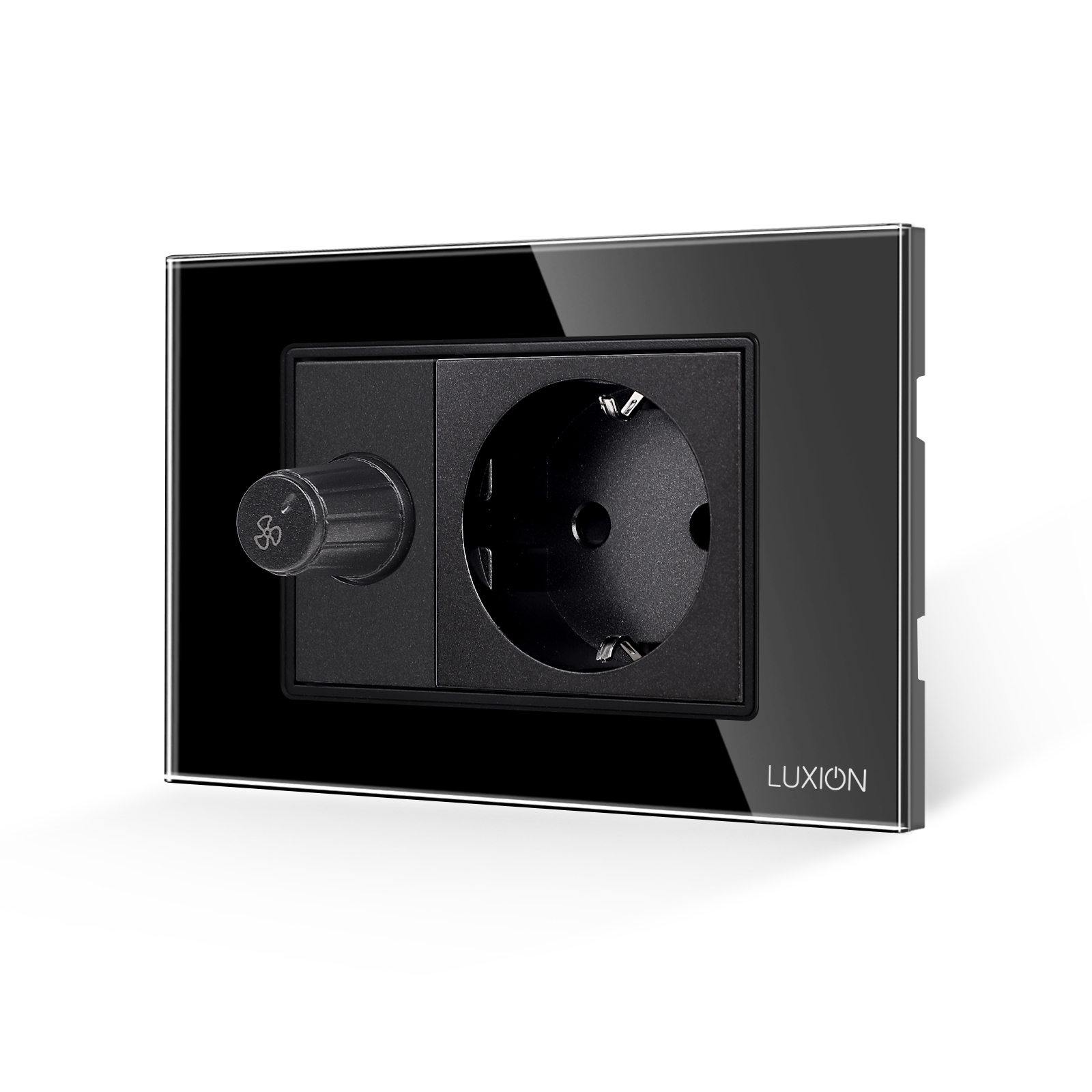 Comutator Ventilator + Priza cu Ramă Sticlă LUXION IP44 - imagine 5
