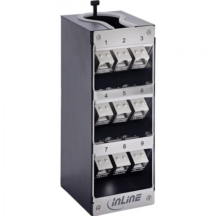 Cutie cu 9 x keystone Cat.6A montare perete/DIN rail, InLine IL76203P