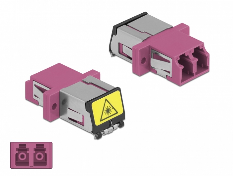 Cupla LC Duplex OM4 Delock cu Protectie Laser