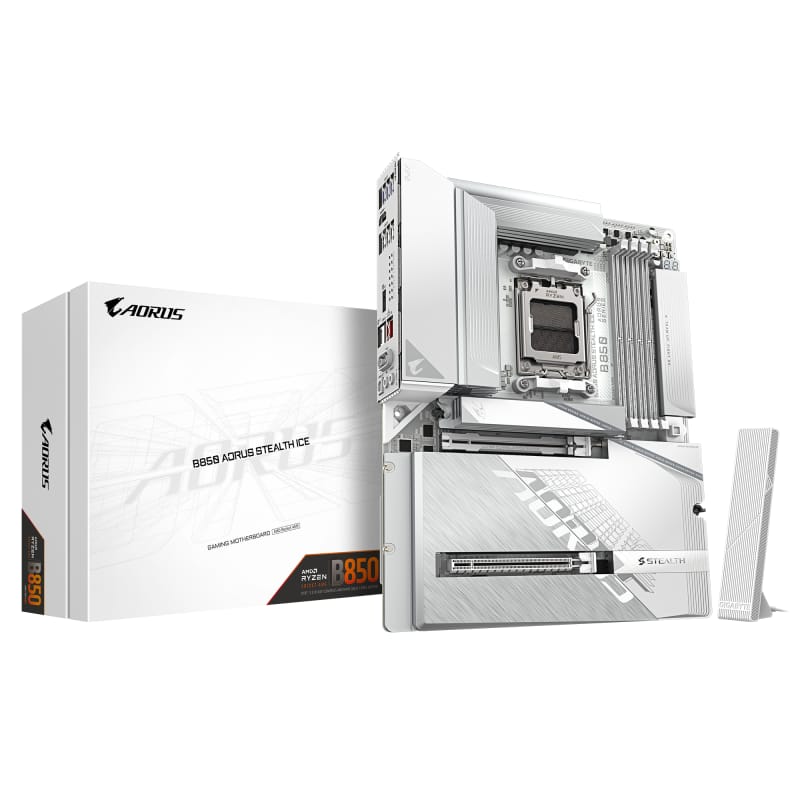 Placă Bază Gigabyte B850 AORUS STEALTH ICE AM5 - PCIe 5.0 - imagine 2
