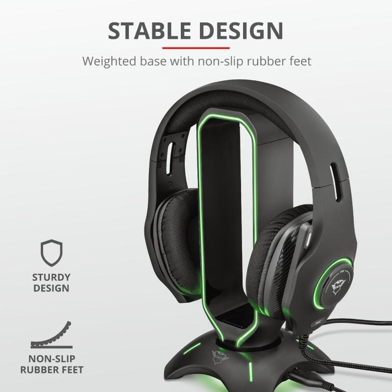 Suport Casti Trust GXT 265 Cintar RGB cu 2 Porturi USB - imagine 14
