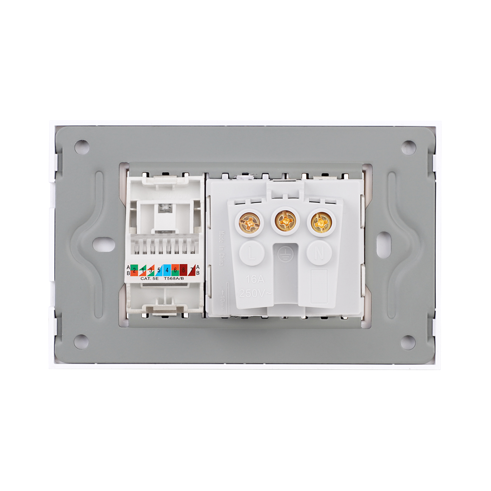 Priza Schuko + Priza Internet cu Rama Sticla LUXION 3M - imagine 4