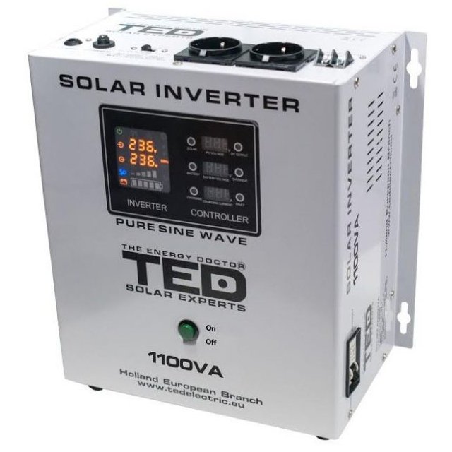 Invertor Solar TED 12V-230V 700W Sinus Pura