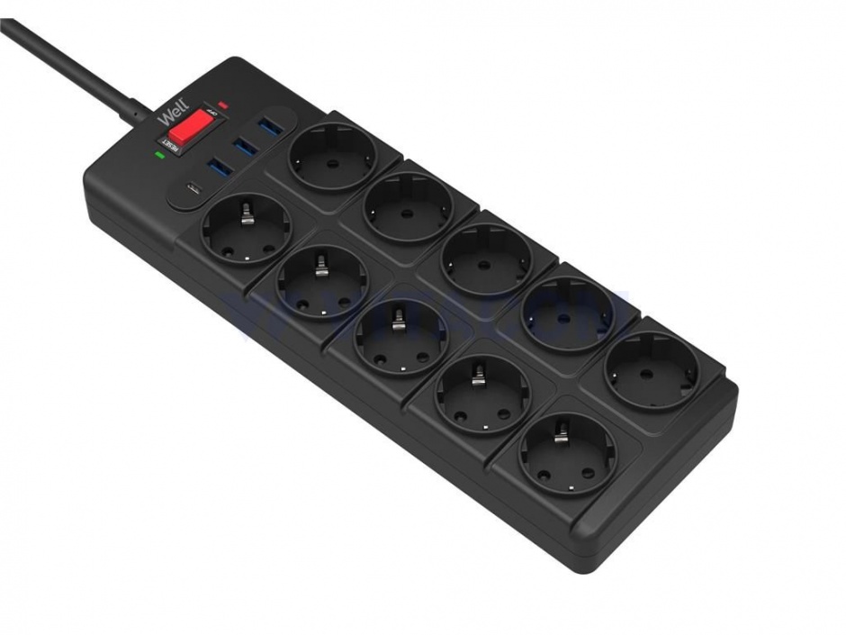Prelungitor OEM 10 Prize + USB-C 20W, 2m