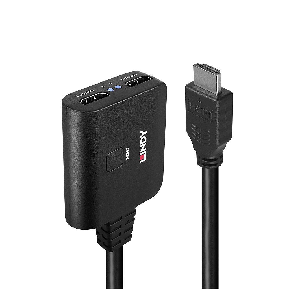 Cablu Lindy HDMI 4K60 2 Porturi 18Gbps 50cm Negru