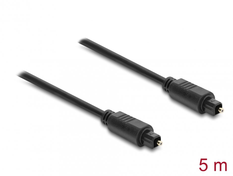 Cablu optic Toslink 5m Delock, transmisie fără pierderi